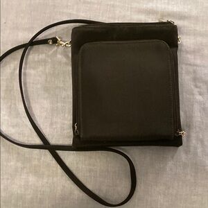 Timeless Black Crossbody Bag w/card slots and zippered pockets